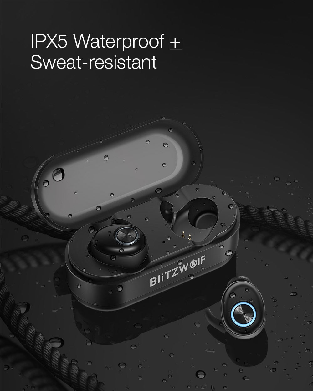 True Wireless Earphone bluetooth V5.0 Earbuds Sports Earpiece Hi-Fi Stereo Sound Calls Headset Earphone-3