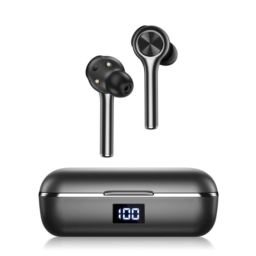 Long Handle bluetooth 5.0 TWS True Wireless Earphone Graphene Digital Display Bilateral Call  Headset-0