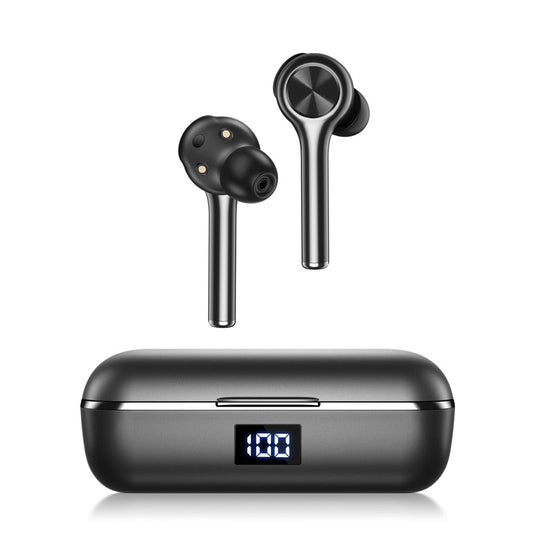 Long Handle bluetooth 5.0 TWS True Wireless Earphone Graphene Digital Display Bilateral Call  Headset-0