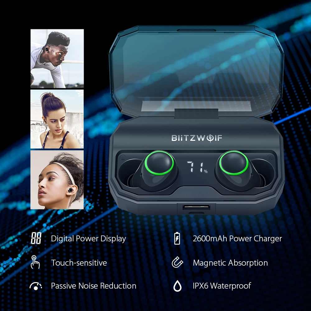 True Wireless Bluetooth 5.0 Inear Earphone 2600mAh Battery Charging Digital Power Display Sport Earbuds-1